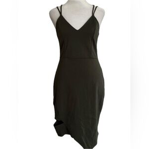 Charlotte Russe Women’s Asymmetrical Sleeveless Cutout Olive Dress